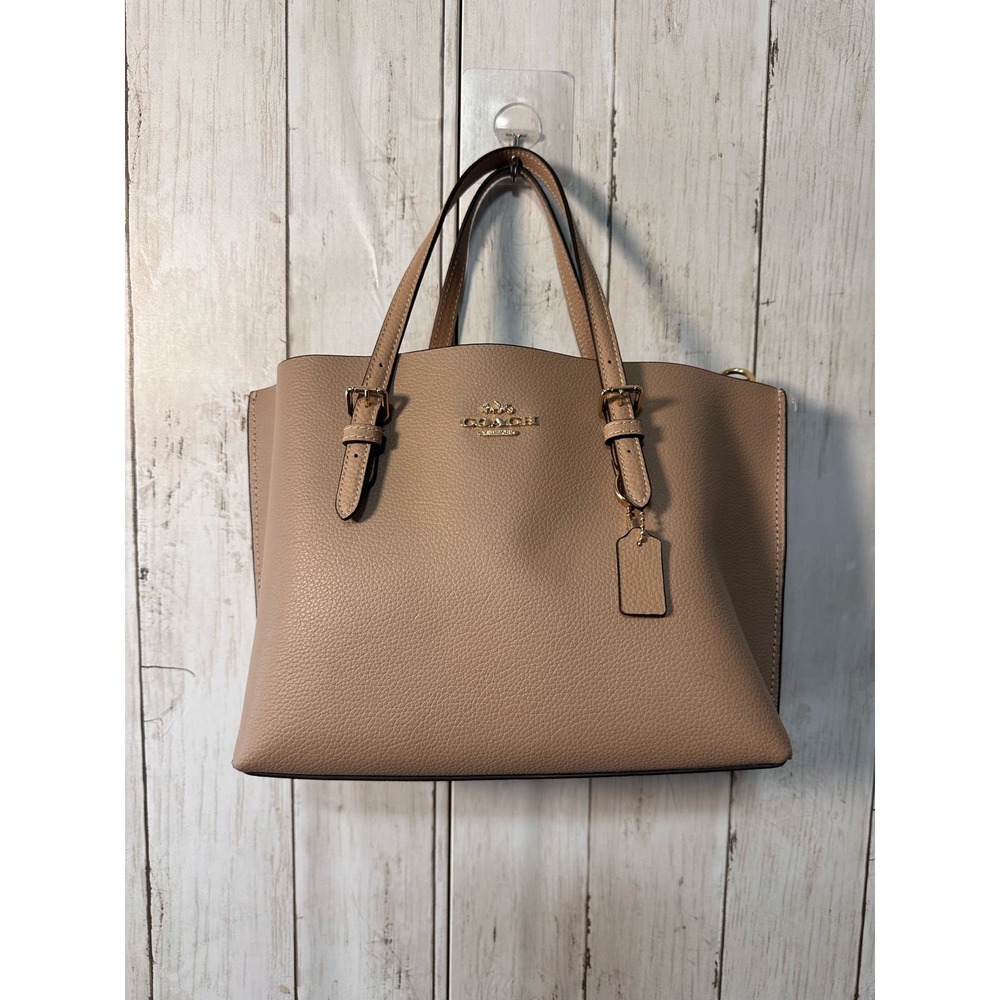 Coach Mollie Tote 25 Taupe Oxblood Crossbody 2way